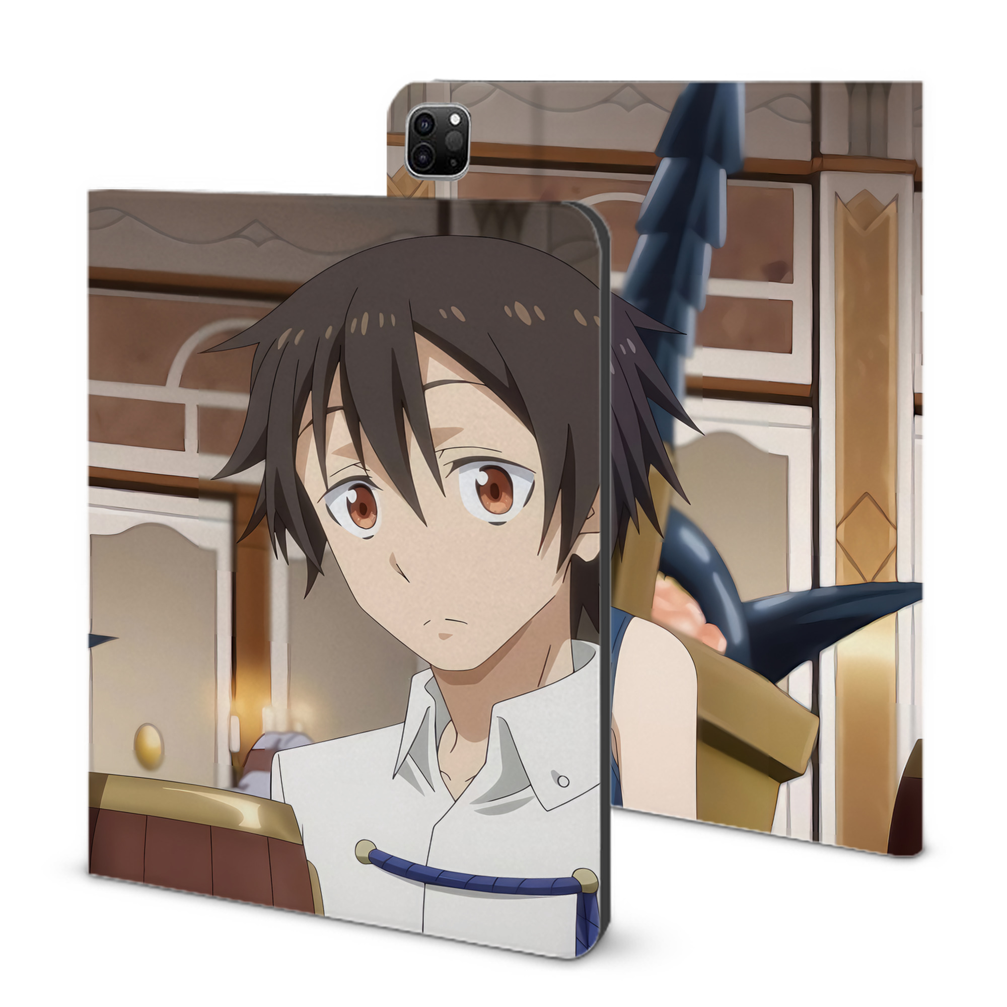 （画像用） 転スラ Regarding Reincarnated to Slime IPad ケース ブック型 PUレザー TPU 耐衝撃 軽量 薄型 ペン収納なし 全面保護 IPad 各モデル対応